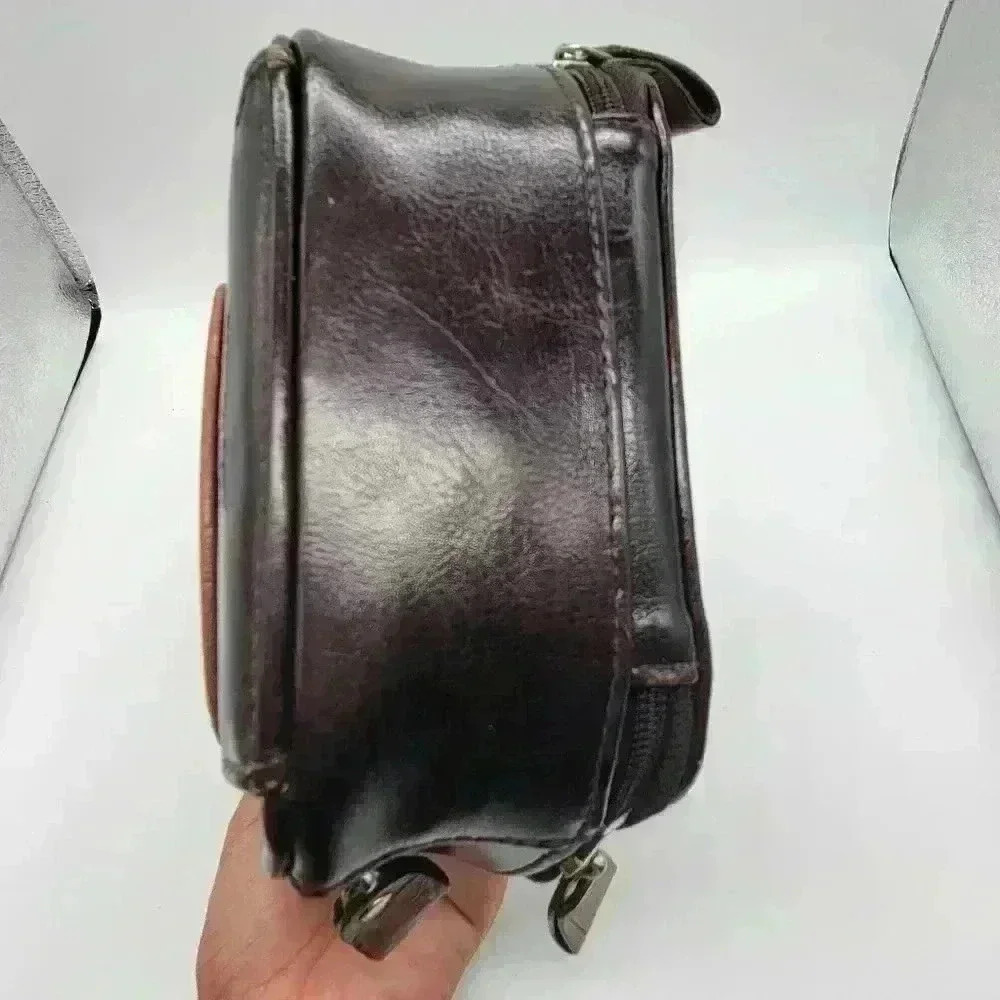 VTG Bellerose Leather Purse Two Tone - Black/Brown Compact W/ Pockets Compartmet - Picture 16 of 16